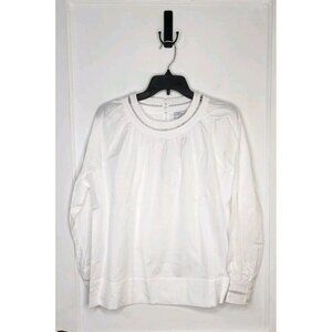 NWT Size XS Harshman White Anemone Blouse 100% Cotton Ladder Lace Button